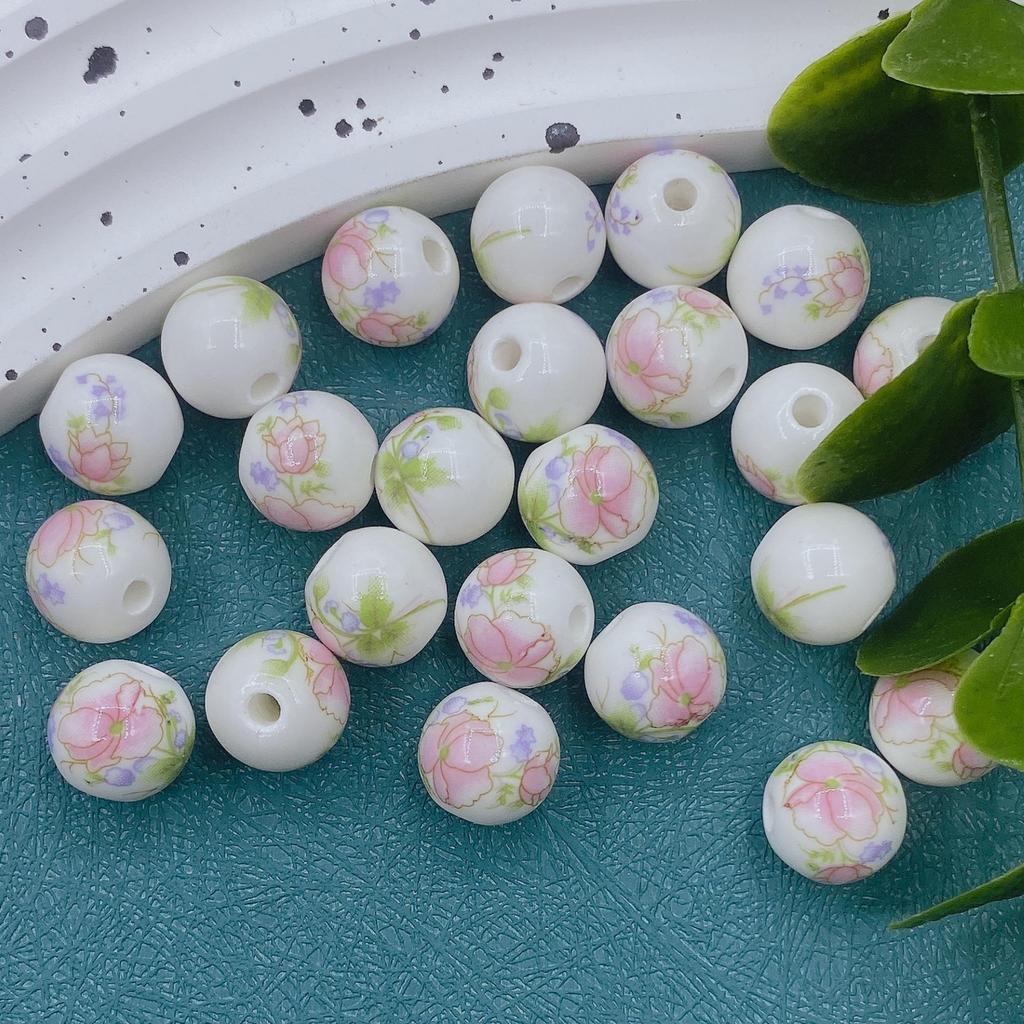 12mm Handmade Ceramic Round Beads for DIY Projects and Knot Decorations