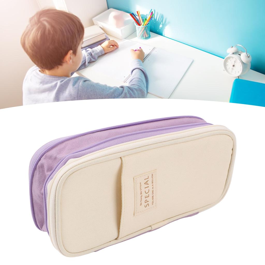 Large Pen Bag Simple     Mesh kets Pen Slots Smoothing   Large Pencil Case for School   Travel