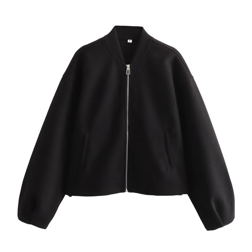 Women's Faux Suede Button Jacket Oversized Gathered Hem Short Length Coat Casual Vintage Outerwear With Pockets