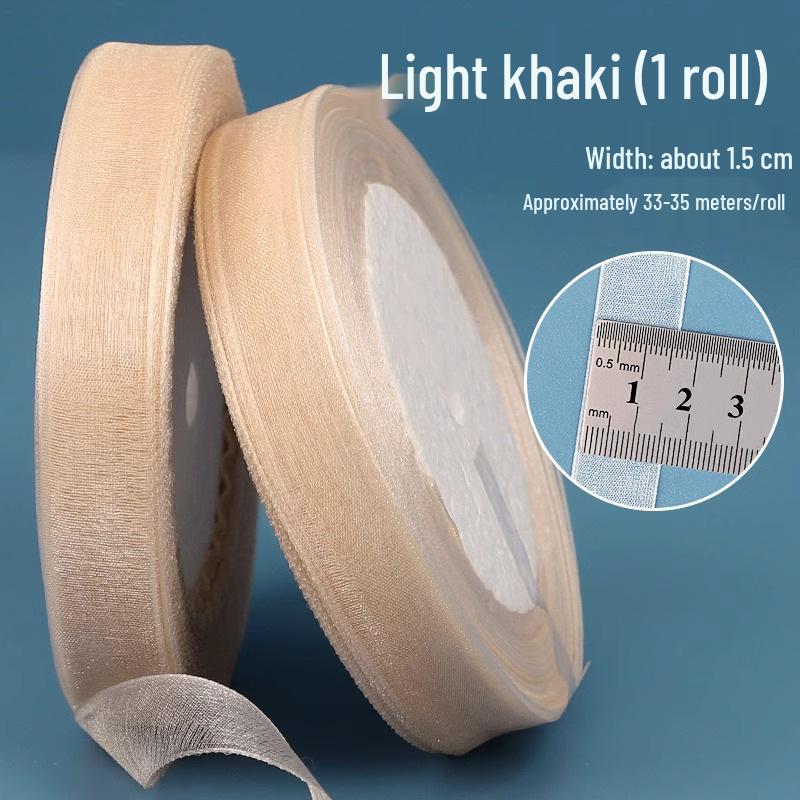 1.5cm Transparent Snow Yarn Ribbon for Gift Wrapping, DIY Crafts, Hair Accessories, and Chiffon Projects.