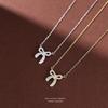 SC Jewelry 2024 Dainty 925 Sterling Silver Bow Necklace Jewelry Women Girls Micro Setting Zirconia Ribbon Bow Pendant Necklace