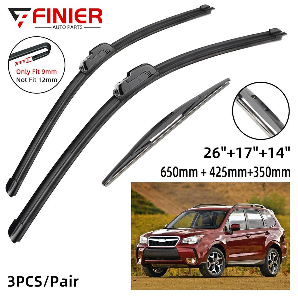 3PCS Wiper Blades For Subaru FORESTER MK4 2013-2018 26" 17" 14" Fit Front Windshield Windscreen Window Brushes Cutter Accessories 2014 2015 2016 2017