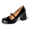 Mary Jane Shoes for Women Fashion New Chunky Heel Wedding Dress Shoes 2024 Spring New Round Head Solid Color Women's Shoes