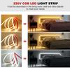 Striscia LED COB AC 220V 240 LED/M IP65 Impermeabile 3000K 4000K 6000K Corda Flessibile Luce LED 10CM Tagliabile Autoadesiva Nastro a Diodi