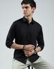 Monte Carlo Mens Solid Black Collar Neck Full Sleeve Shirt