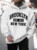 Beooklyn-New York Men's printed wool hoodie, warm hoodie, fur hoodie, casual and fashionable, large size, 1631
