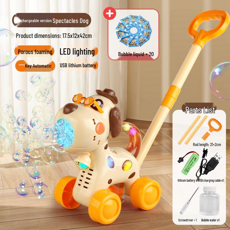 2025 Handheld Automatic Bubble Machine Toy for Kids – Outdoor Push Cart Bubble Blower