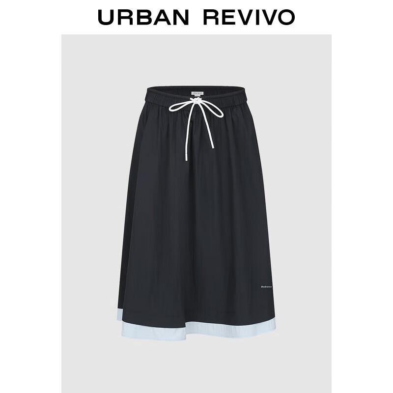 

UR 2025 Fall Women s Color-Block Elastic Waist A-Line Skirt M (M-L)