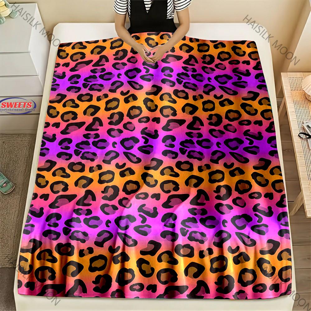 New Arrived! Colorful Leopard Themed Blankets for Friends Son Daughter Wife Birthday Holidays Christmas Fashion Gift Fast Arrive