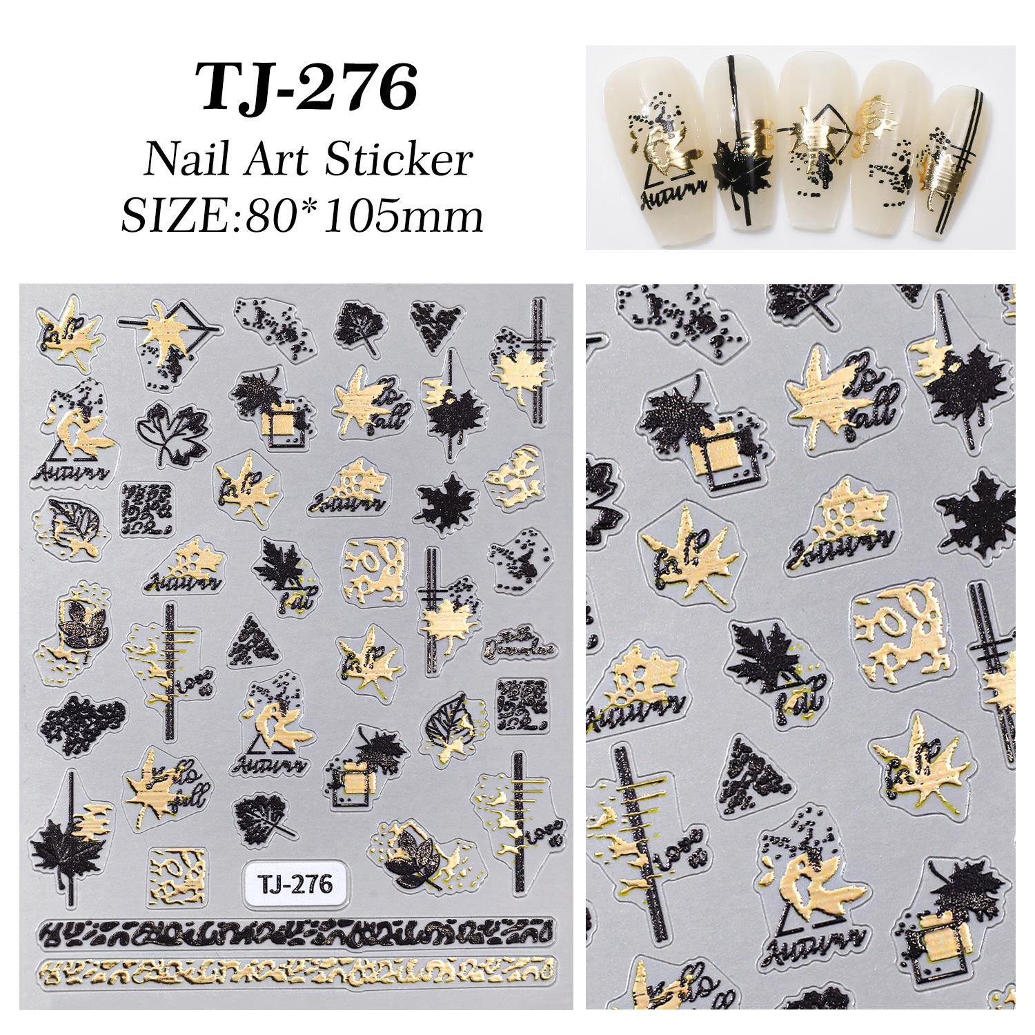 Gold & Silver Maple Leaf Nail Stickers - Adhesive, Versatile, Gilded DIY Art Ornaments