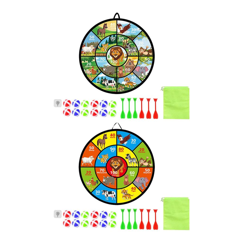 Double Sided Dart Board for Kids Dart Plate 29inch Durable Indoor Outdoor Party Games Toys Target Board with 12 Sticky Balls
