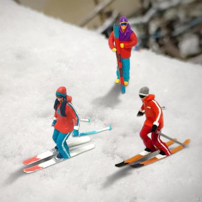 Model Skiing Figures Building Scenery Tiny People Layout Accessories Wheel for DIY Projects