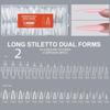 [JN] 256pcs Sandwich Dual Nail Form For Nail Extension Almond Coffin 16 Size Reusable Top Bottom Form Nail Art Extension Tool