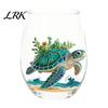 Küstendesign Tumbler Handgefertigter Glasbecher, Einzigartiger Aufdruck mit Meerestier-Motiv für Eiskaffee Cocktails Bar Tumbler, Dekorative Glasware Nautisch