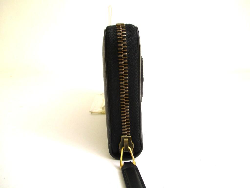 Authentic GUCCI Black Leather Snake Motif Round Zip Long Wallet #a872  Refurbished