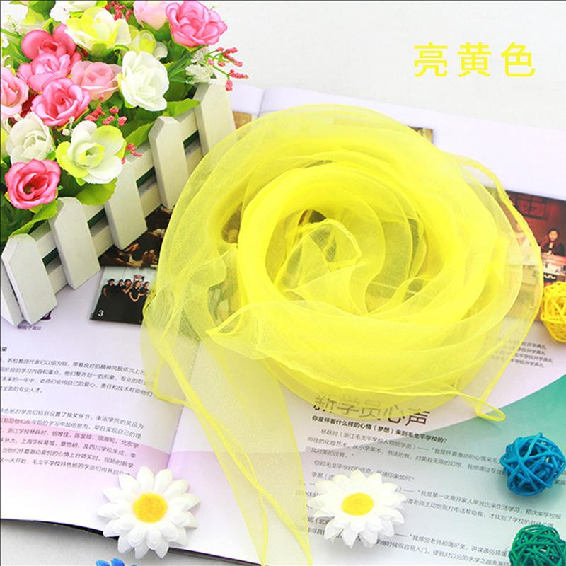 Solid Color Chiffon Small Silk Scarf Performance Dance New Style Small Square Scarf Candy Color Silk Scarf Windproof Scarves