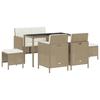 Vidaxl 6-Cz. Garden Furniture Set With Cushions, Beige, Poly Rattan