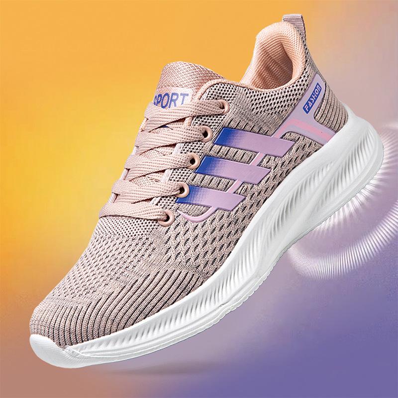 Lightweight fly-woven sports shoes autumn versatile breathable casual shoes flat heel old walking shoes men