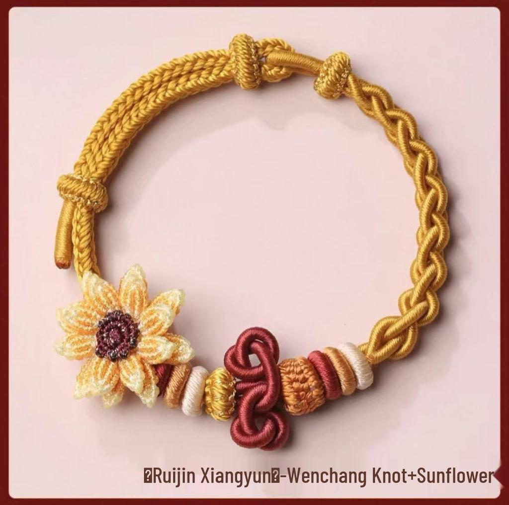 Pfirsichblüten Wenchang Knoten Handgefertigtes Armband - Drachenbootfest Geschenk