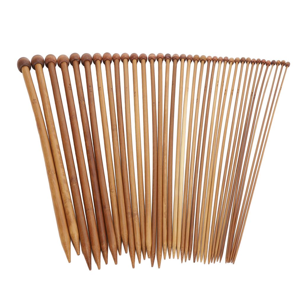 36st Bambu Sticknål Raka Enkelsuddiga Karboniserade Sticknålar för Nybörjare 13,8 tum