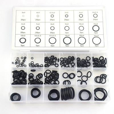 225 Stück/Box Gummi O-Ring Sortimentskästen 18 Größen Dichtungsringe Unterlegscheiben Reparaturbox