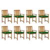 Maison Exclusive - Cadeiras de jardim com almofadas conjunto de 8 Madeira de acácia maciça