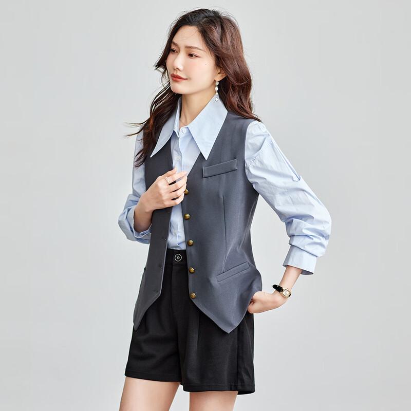 TERRE BLEUE Women's Casual Suit Vest