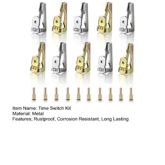1 Sada náhradních spínacích spínacích hodin Nerezové Odolné proti korozi Snadná instalace Sada spínacích spínacích hodin ZAP/VYP