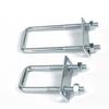 1Pcs Durable Galvanized Q235 Carbon Steel M8 Square Tube Clamp With Baffle Screws Square Bolt Right Angle U-bolt for Square Tube