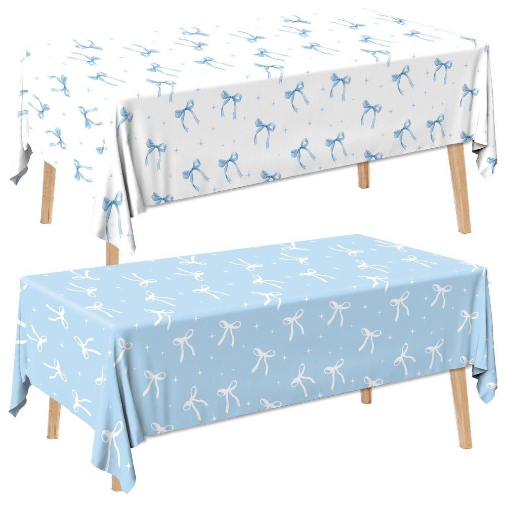 Disposable Table Cover Bow Birthday Theme Tablecloth Cute Table Clothes Party Decorations