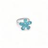 Swiss Blue Topaz Flower Ring: Sterling Silver Gemstone