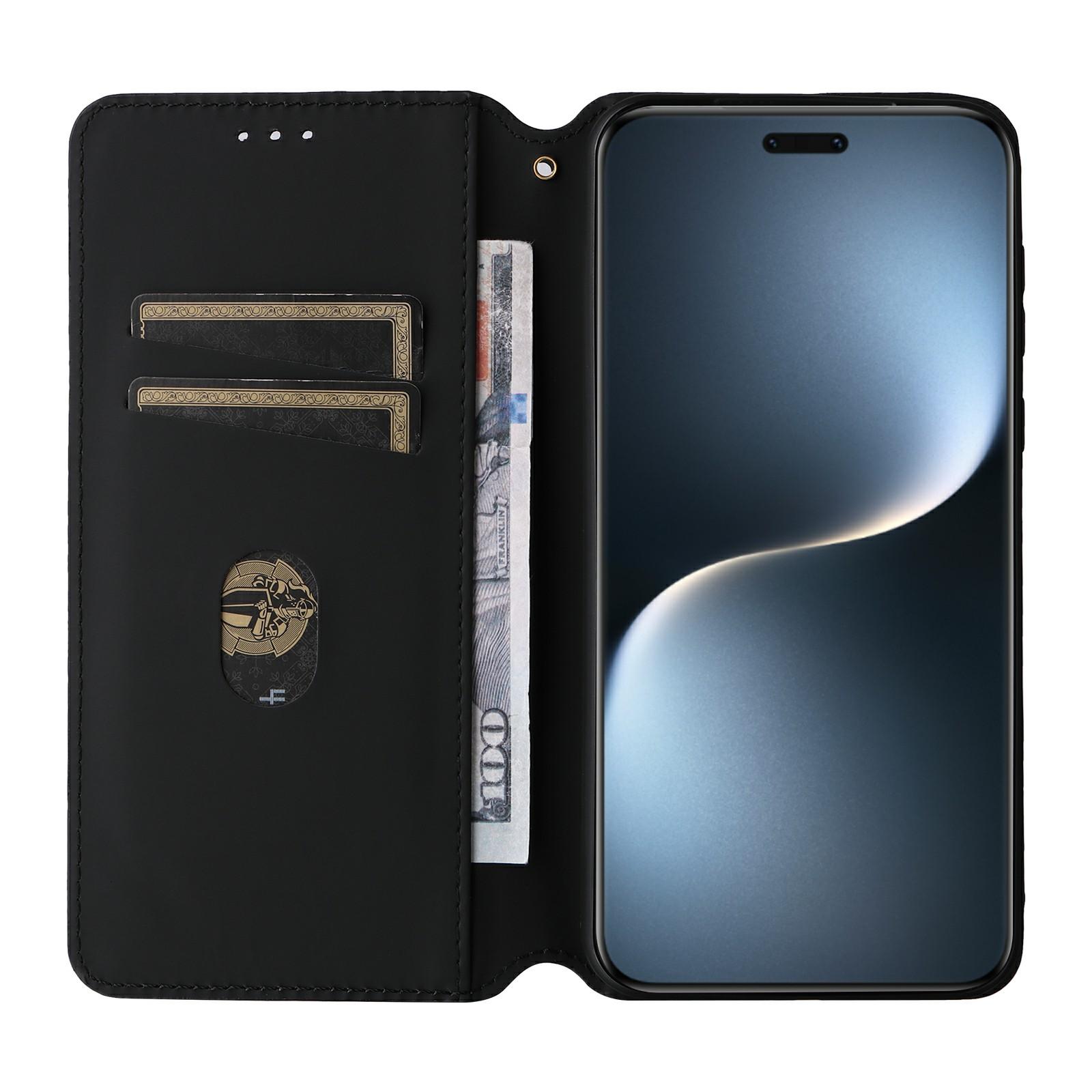 

For Honor Magic7 Pro 5G Wallet Case Rhombus Imprinted Leather Phone Cover Blue