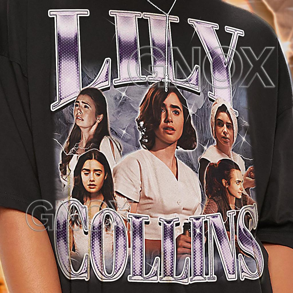 LILY COLLINS Shirt, Lily Collins Retro Tshirt, Lily Collins Tees, Lily Collins Retro 90s Sweater, Lily Collins Merch Gift #saf
