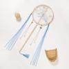Children's Hanfu Catwalk Round Fan: Ancient Style Embroidered Long Handle Dance Fan with Ribbon
