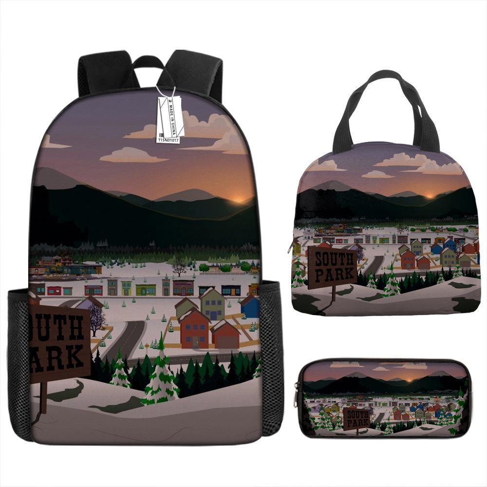 South Park Backpack Learning Stick Of Truth Sout Park Student School Bag Cartoon Lunch Bag Pencil Case