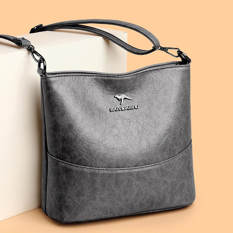 Women's 2025 Fashion Soft Leather Bucket Bag - Large Capacity, Practical Single Shoulder, Crossbody, and Underarm Bag