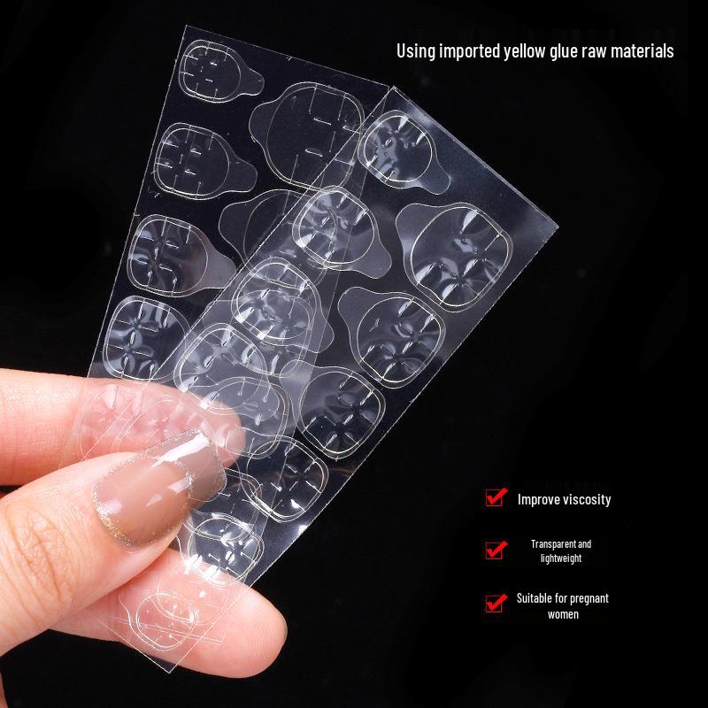 Transparent Traceless Double-Sided Jelly Nail Stickers: Removable, No Damage Adhesive