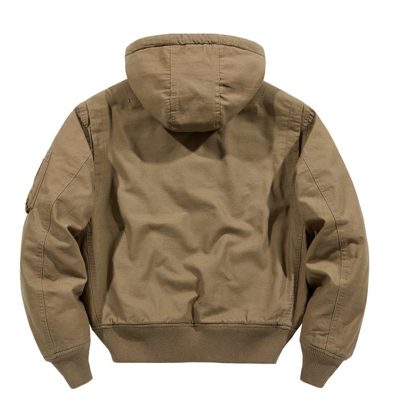 Cotton Coat Men's Thickened Loose Large Vintage Casual Hooded Work Jacket Cotton Coat Men