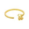 Golden Fu Character Longevity Pendant Bracelet: Imitation Sand Gold Bangle