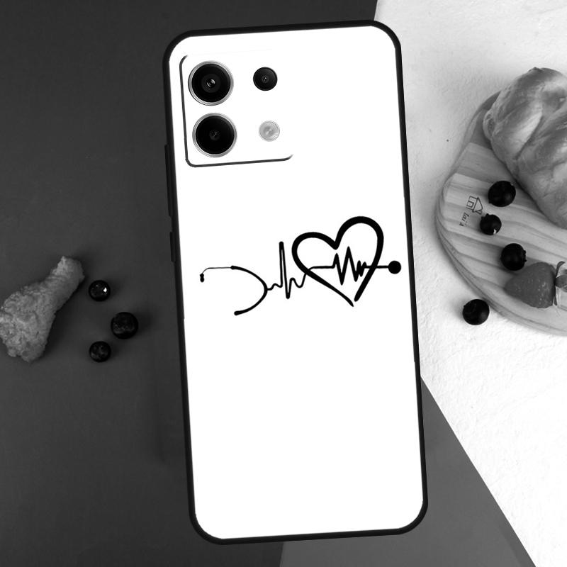 Nurse Heartbeat Case For Xiaomi Redmi Note 14 Pro 9 10 11 12 13 Pro 10S 11S 12S Redmi 13C 10C 12C 14C Coque