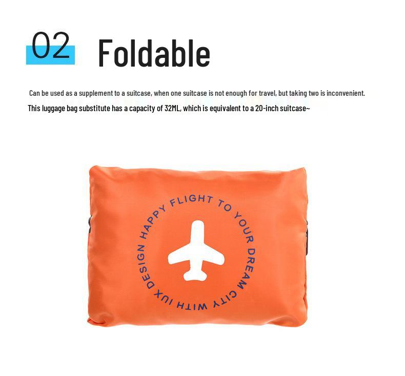 Foldable Large-Capacity Storage Bag with Printed Logo, Trolley Attachment, and Portable Design for Gym and Travel