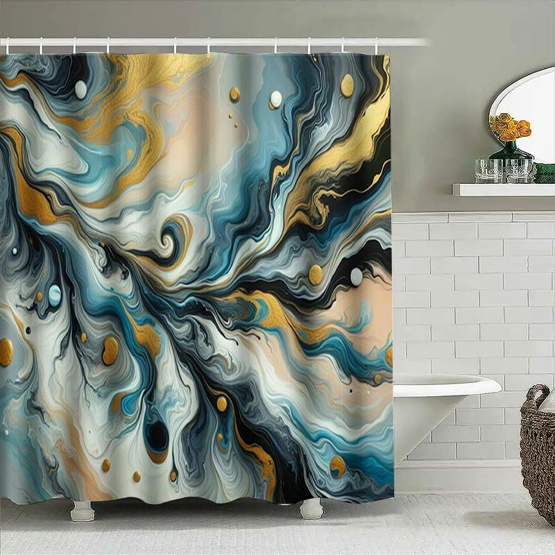 Abstract Art Shower Curtain Modern Colorful Print For Bathroom Decor