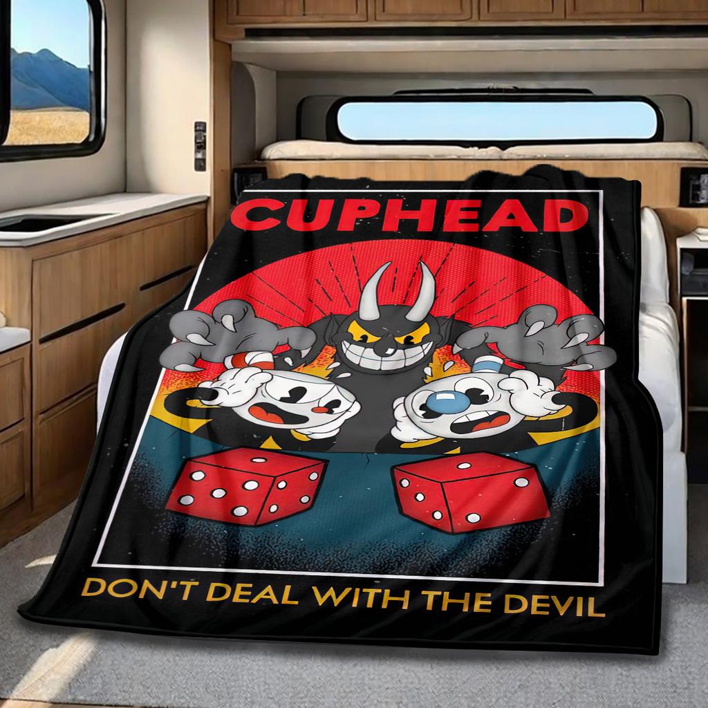 Cuphead's Devil Deal Soft Comfortable All Seasons blanket Sofa Office Naps blanket Outdoor Travel throw Perfect Gift