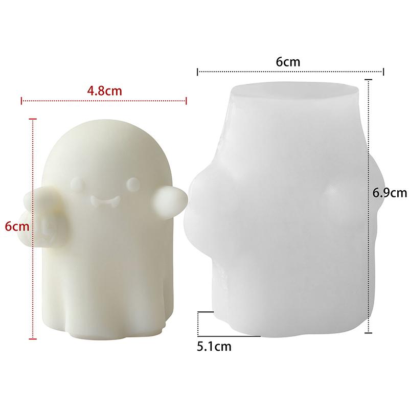 

Halloween Ghost Pumpkin Candle Room Aromatherapy Silicone Mold DIY 3D Pumpkin Candlestick Grinding Tool