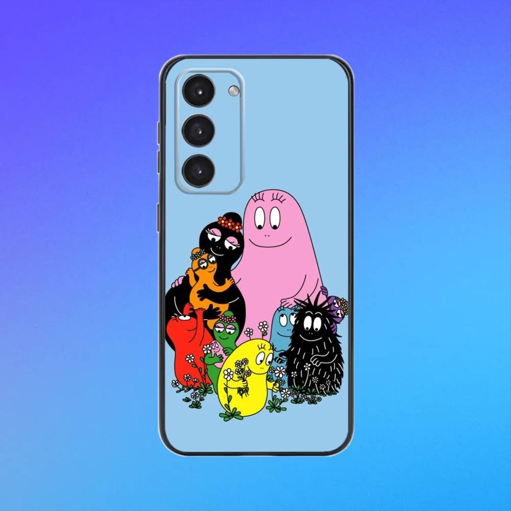 Cartoon B-Barbapapa Black Soft Phone Case  For Samsung Galaxy A73,A72,A71,A53,A52