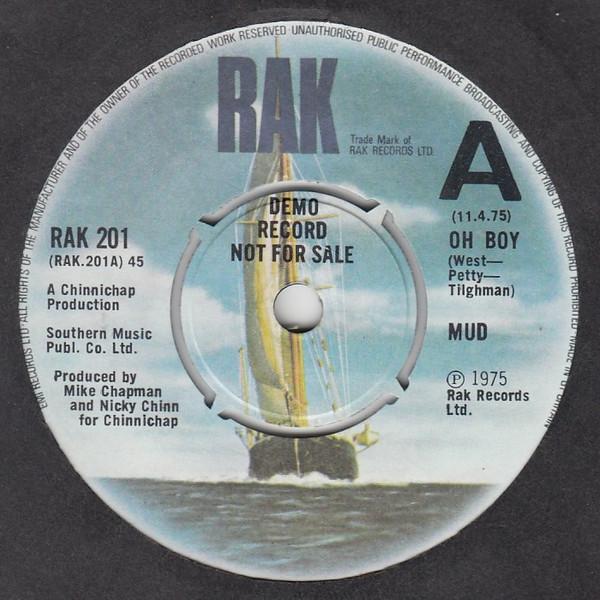 

7-дюймовая пластинка MUD - Oh Boy RAK201PROMO RAK 1975 Великобритания Рок Б/У