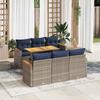 VidaXL Garden Lounge Set with Cushions 7 Pcs Grey Wicker, Outdoor Sofa Set, Corner Sofa Set 3327449