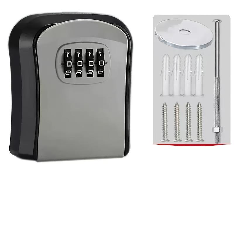 

Ultra-secure wall-mounted password safe, with a secure key lock and flip-up opening - suitable for homes and hotels серый