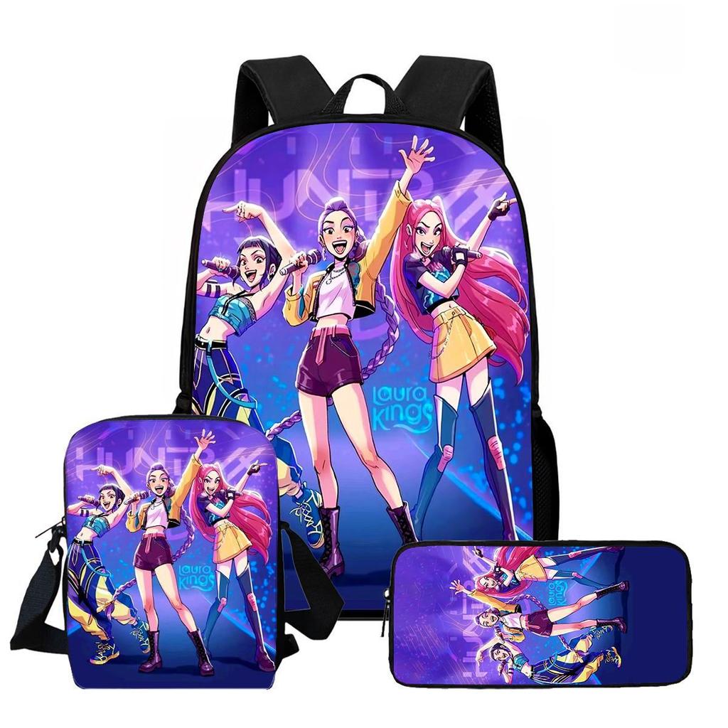 Kpop Hexenjäger High Definition Druck Große Kapazität Hoher Wert Anti-Buckel Verschleißfest Große Kapazität Schultasche Grundschule