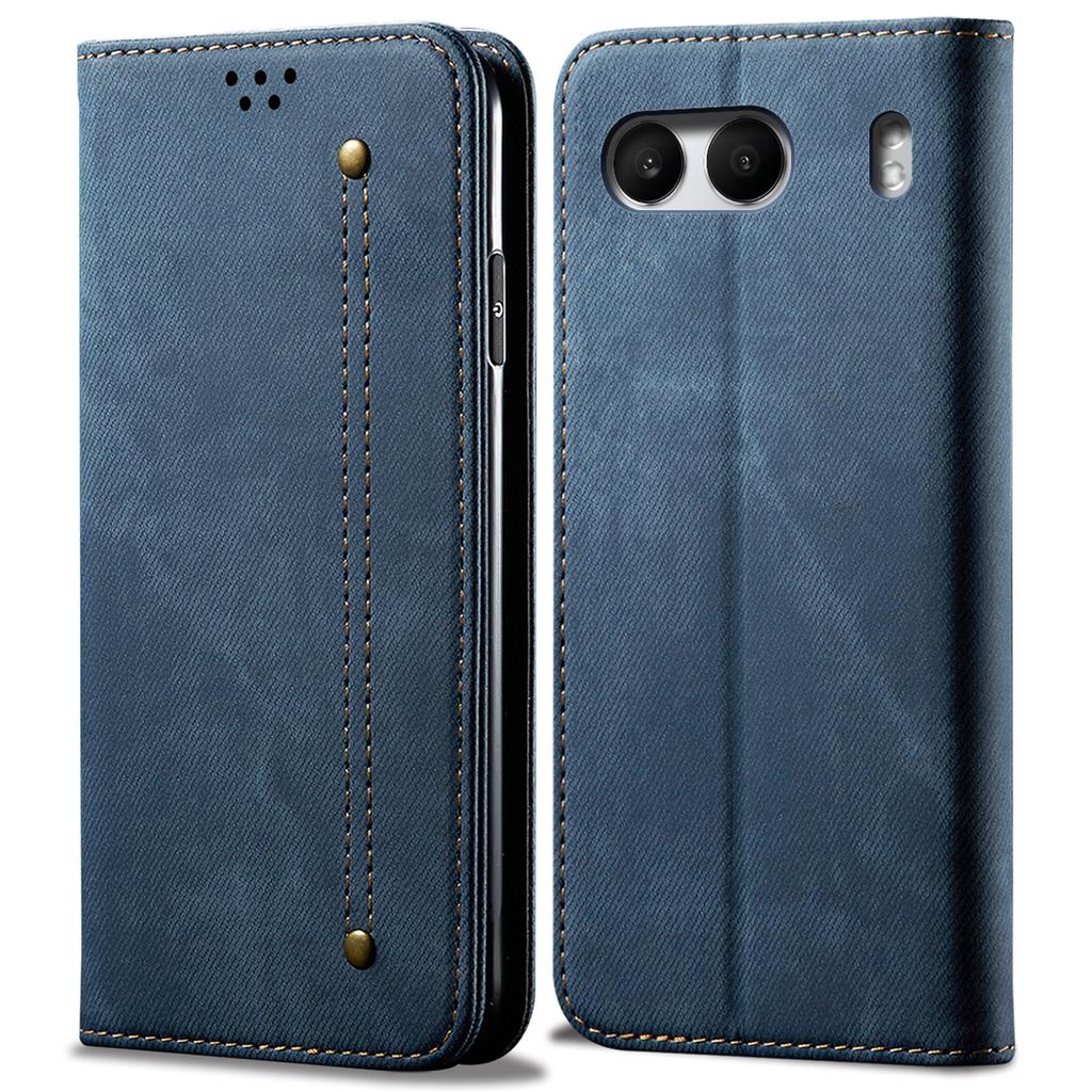For OnePlus Nord 4 Case Jeans Cloth Texture Anti-Scratch Leather Stand Phone Cover